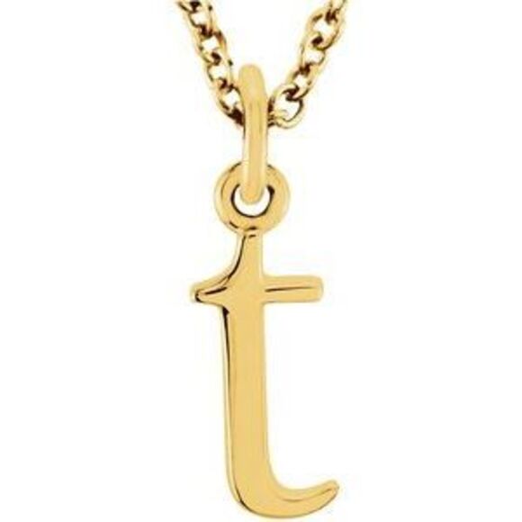 14K Yellow Lowercase Initial t 16